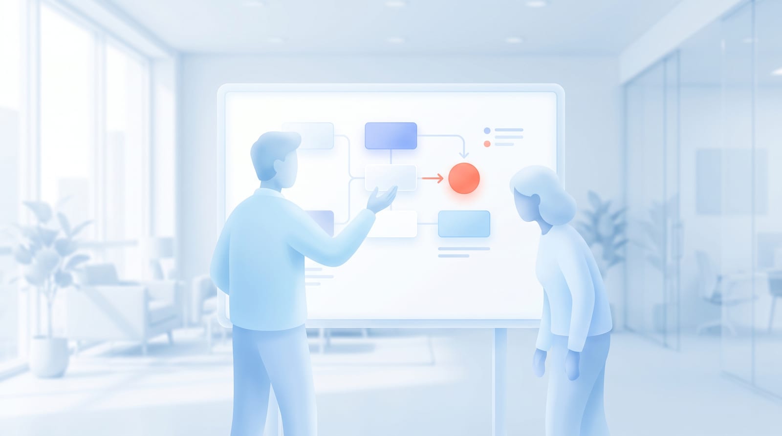 Persönliches Onboarding: gemeinsame Einführungs-Session am Whiteboard